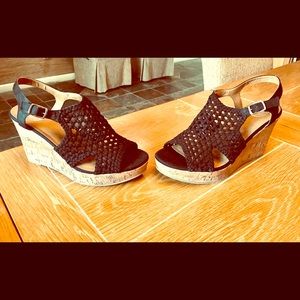 NWOT...Size 10, black wedge 3” heels